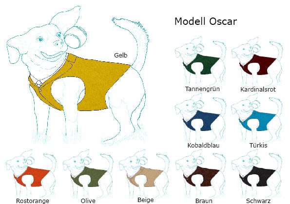 Bild von einem Hundemantel im Anzugstil mit Hemd und Krawatte